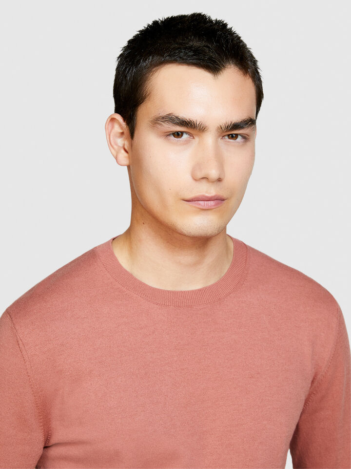 Slim fit sweater - men's crew neck sweaters - Salmon | Sisley image number 5